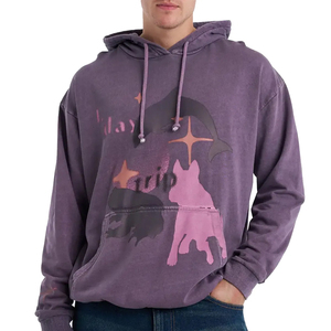 Wholesale Customized Design Men's Hoodies 100% Cotton Fleece Full <b>Screen</b> <b>Printed</b> Embossed Oversized Drop Shoulders Embroidered - Product Image 1