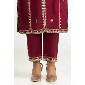 Ensemble de costume 3 pièces en viscose et soie brute brodée pour femme IPSTD-55258, élégant et stylé - Product Image 2