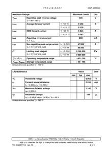 Diodes de soudage Hitachi Energy5SDF 63X0400 400V 6266A Fabrication automobile Équipement de soudage moyenne/fréquence élevée - Product Image 3