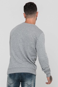 Sudadera de gran tamaño de lana en blanco con cuello redondo de 400 Gsm de alta calidad para hombres en relieve con logotipo personalizado directo del fabricante - Product Image 2