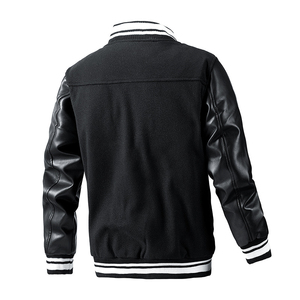 Varsity Design Wool Body Genuine Leather <b>Jacket</b> with <b>Light</b> Features Winter Season CollegeBaseballjacket for men DDP Shipping - Product Image 2