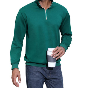 Sudadera de algodón y poliéster con logotipo personalizado, informal, deportiva, a juego, de gran tamaño, 1/4 cuartos, media cremallera, mezcla de algodón, sudadera de algodón para hombre - Product Image 3