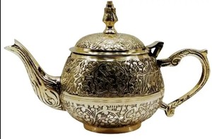 กาต้มน้ำชาทองเหลืองขนาด1000มล. สำหรับโรงแรมและร้านอาหารเครื่องครัวจำนวนมากหม้อชา - Product Image 4