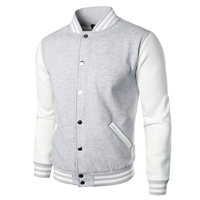 Veste universitaire d'hiver pour homme, col montant, streetwear, personnalisée OEM, haute qualité, avec impression frontale en relief