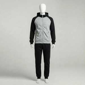 Chándal casual de fabricantes con bordado personalizado, efecto desgastado por el sol, cremallera, pedrería, estilo urbano, corte regular acampanado y de tejido grueso - Product Image 1