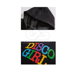 Sudadera con capucha con estampado de algodón mezclado para hombre a la moda con ilustraciones elevadas en 3D y capucha con cordón ajustable - Product Image 4