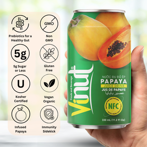 Bebida de zumo de papaya al mejor precio al por mayor, 330ml (11,1 floz), fábrica de Vietnam | Muestra y diseño gratis, Etiqueta Privada, (OEMODM) - Product Image 3