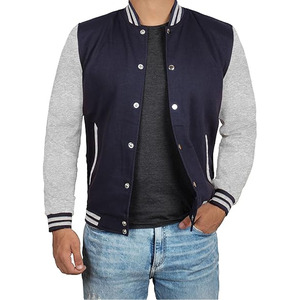 Chaqueta Varsity con Cuello Alto y Logotipo Personalizado para Hombre, Talla Grande, para Uso en Exteriores, en Oferta, con Mangas del Mismo Material - Product Image 1