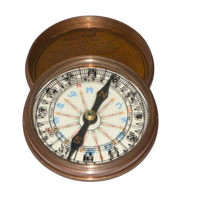 Reloj de Escritorio Náutico Vintage de Latón de 2 Pulgadas, Estilo Americano Elgin, Moderno de Mediados de Siglo, Funciona con Batería, Regalo Coleccionable