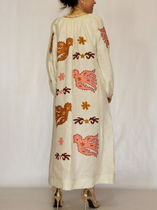 Vestido largo bordado de manga larga con cuello redondo para mujer, moda mexicana, venta al por mayor, novedad de 2022 - Product Image 3