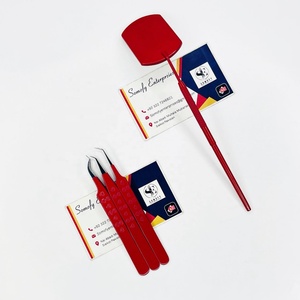 Pinzas para Pestañas Profesionales de Alta Calidad Somofy Enterprises con Logotipo Personalizado, Color Rojo, Punta Suave de 10 mm, Acero Inoxidable Espejo - Product Image 3