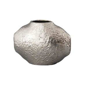 แจกันดอกไม้โลหะสีเงินสไตล์วินเทจทำมือแจกันแจกันโลหะตกแต่งบ้านและสวนสุดสร้างสรรค์ - Product Image 2