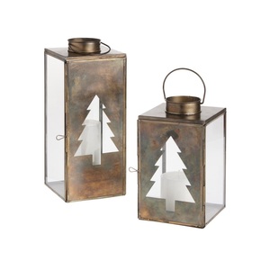 Soporte de luz en T de metal y madera Mezcla festiva de diseño moderno y encanto rústico decoración navideña perfecta para el hogar y la Oficina - Product Image 1