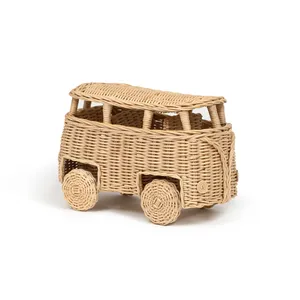 Best Choice Rattan <b>Camper</b> <b>Van</b> Children's <b>Toy</b> New Arrival Rattan Mini Car <b>Toy</b> Suitable for Your Kids - Product Image 5