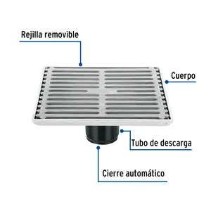 Caja de 4 Unidades de Drenaje Cuadradas de Acero Inoxidable Foset 6 'X 6' - Product Image 2