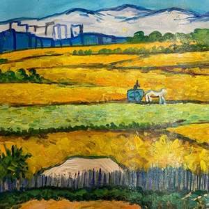 Dipinti a Olio 27x70 Pollici Fatti a Mano 100% Classici Paesaggi di Campagna Decorazione Murale Arte Scenografica per Soggiorno - Product Image 3