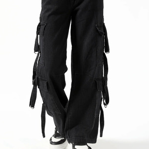 Pantalon cargo de haute qualité pour femmes Pantalon long confortable Service OEM Jeans droit multi-poches Coupe régulière Prix raisonnable - Product Image 3