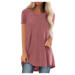 T-shirt à col en V pour femmes Tendance de la mode estivale avec rayures Haut ample surdimensionné à manches courtes Taille XL - Product Image 5