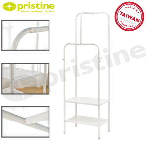 Multifunctional Metal Clothing Rack Three Tier Storage Shelf Minimalist Design Standing Type for Living Room - Product Image 4