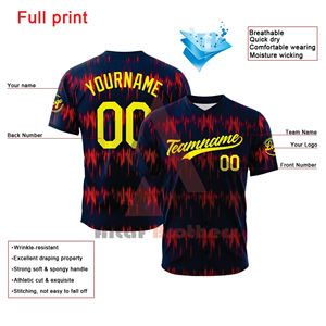Camiseta de Béisbol/Sóftbol Personalizada de Talla Grande, Transpirable, 100% Poliéster, de Secado Rápido, Antibacteriana, con Cuello en V, Venta al por Mayor - Product Image 3