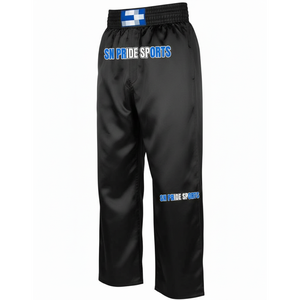 Service OEM ODM, pantalon de kickboxing pour homme personnalisé, en toile décontractée, noir et rouge contrastés, respirant, lavé - Product Image 2