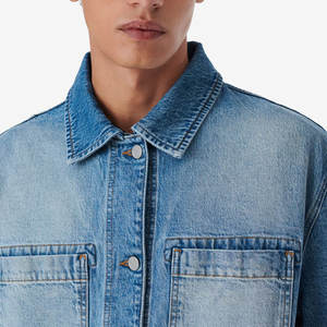 Veste en jean Street Style pour homme avec surpiqûres audacieuses et effet délavé pour un look tendance - Product Image 4