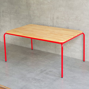 Modern 100x60cm Kindergarten <b>Table</b> Set KGD030 with 4 <b>Solid</b> <b>Wood</b> Chairs Wooden <b>Tops</b> Iron Legs Children Furniture for Gym Use - Product Image 5