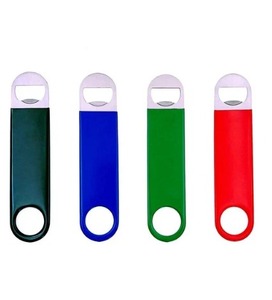 Venta de salida de fábrica Precio barato Abrebotellas plano de acero inoxidable Removedor de tapa de metal con función de abridor de corcho - Product Image 1