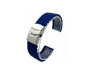 JD001 Blue Silicone <b>Watch</b> Straps High Quality Water Resistant 18-22mm <b>Black</b> Smart <b>Watch</b> Bands Stainless Steel Buckle Unisex 27cm - Product Image 5