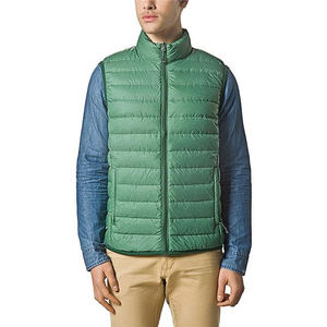 Veste d'hiver à bulles à logo personnalisé pour hommes avec design sans manches brillant veste à col montant à quantité minimale de commande basse - Product Image 1