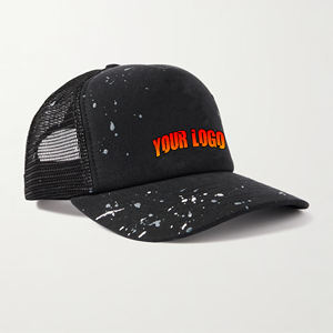 Sombrero de camionero liso de malla trasera de algodón con logotipo bordado personalizado al por mayor, bajo MOQ, 5 paneles, transpirable, para hombre - Product Image 1