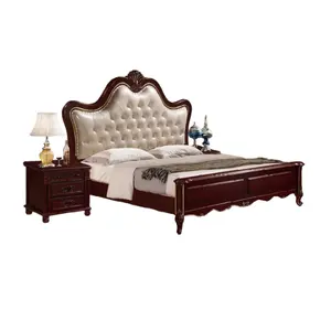 Juegos de dormitorio de lujo estilo europeo real tallado por camas de madera hechas a mano de madera maciza superventas hecho en la fábrica de Indonesia - Product Image 1