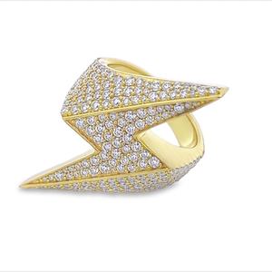 Hip Hop joyería 925 plata esterlina alta calidad relámpago helado hombres Original Moissanite anillo de diamantes - Product Image 1