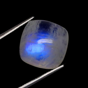 Stunning <b>Rainbow</b> Moonstone Cabochon Gemstone - <b>Cushion</b> Shape <b>Rainbow</b> Moonstone Gems - Smooth Blue Fire Stone Gift For Her - Product Image 1