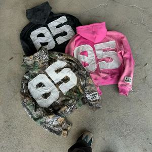 Sudadera con Capucha Extra Grande de Alta Calidad con Bordado de Letras 2025 para Hombre, Ropa Retro Americana, Moda Urbana, Sudadera con Cremallera Unisex - Product Image 2