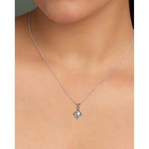 Pendentif géométrique en diamant plaqué rhodium, platine ou or rose (blanc/or) - Product Image 4