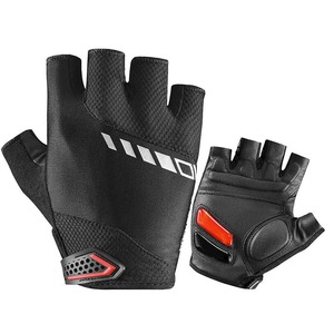 Gants de course cyclistes légers personnalisés, rouge solide et noir, design demi-doigt respirant et pour les activités de plein air en hiver - Product Image 3