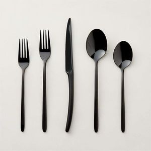 Noir Gleam Ensemble de couverts design Couverts modernes en acier inoxydable avec poignée élégante pour un dîner et un hébergement élégants - Product Image 2
