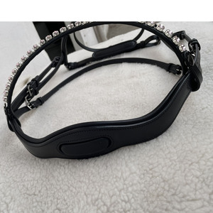 Premium <b>Leather</b> Horse Bridle with Pink Crystal Browband Comfortable Padded Design Durable Horse Equipment Accessories - Product Image 2