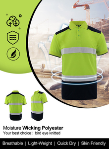 เสื้อโปโลแขนสั้นสำหรับผู้ชายเสื้อทำงานผ้าตาข่ายมองเห็นได้ชัดเจนพร้อมโลโก้ตามสั่ง - Product Image 5