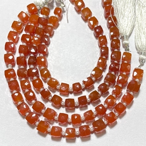 ลูกปัดรูปทรงกล่องเหลี่ยมเพชรพลอยสีส้มขนาด7-8มม. สำหรับทำเครื่องประดับ - Product Image 3