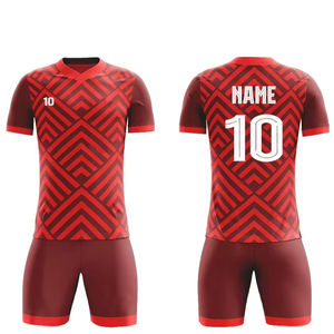 Diseños personalizados y color transpirable 100% poliéster de alta calidad al por mayor de impresión de fútbol completo uniforme de equipo de fútbol - Product Image 1