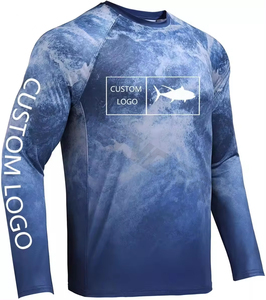 Camisas de pesca de alta calidad UPF50 + poliéster protector solar impermeable secado rápido UV Sudadera con capucha rendimiento pesca camisas - Product Image 4