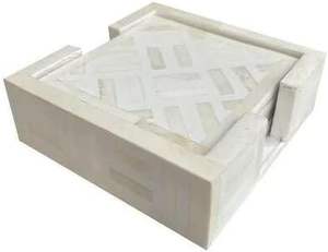 Handmade Bohemian Style Eco-Friendly Bone Inlay Coaster with Intricate Inlay <b>Work</b> for Protecting Wooden Glass Marble <b>Tables</b> - Product Image 6