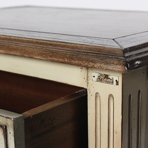 Meuble en bois d'acajou no 7206 meubles pour la maison et la villa chevet avec deux tiroirs style vintage classique - Product Image 2