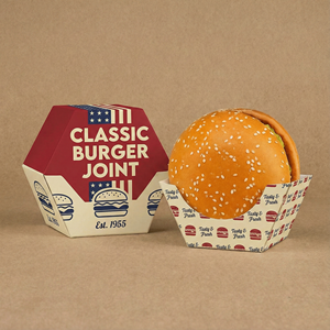 Boîte à hamburger en papier kraft double épaisseur, emballage alimentaire pour <span class=keywords><strong>poulet</strong></span> frit à emporter, boîte à collation personnalisée pour restaurant - Product Image 4