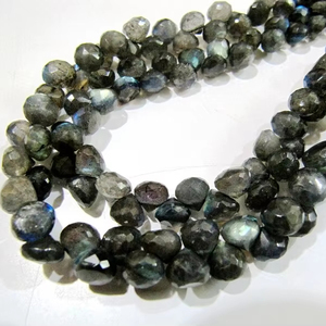 Cuentas de Briolette de labradorita Natural, forma de cebolla facetada, hebra de joyería de alta calidad de 6-8mm, 9-10 pulgadas de largo - Product Image 1