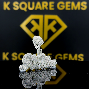 Colgante Hip Hop con Letra Personalizada, Colgante con Nombre DE LA Suerte, Colgante Moissanita, Joyería Hip Hop con Salida de Hielo - Product Image 4