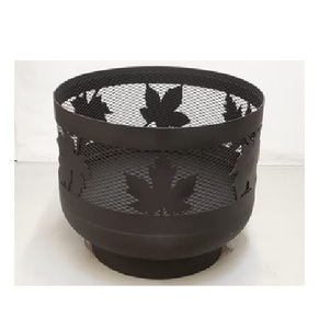 เตาไฟแกะสลักขนาดมาตรฐาน-ทาสีใบเมเปิ้ลสีดำยังไม่เสร็จ-อุปกรณ์เตาผิงและอุปกรณ์เสริมสำหรับสวนที่เป็นสนิม - Product Image 1