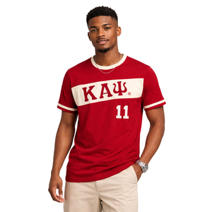Camiseta Premium Kappa Alpha Psi Krimson, Talla Exacta, Mezcla de Algodón Suave, Insignia Bordada con Letras Griegas, Ropa de Fraternidad - Product Image 1